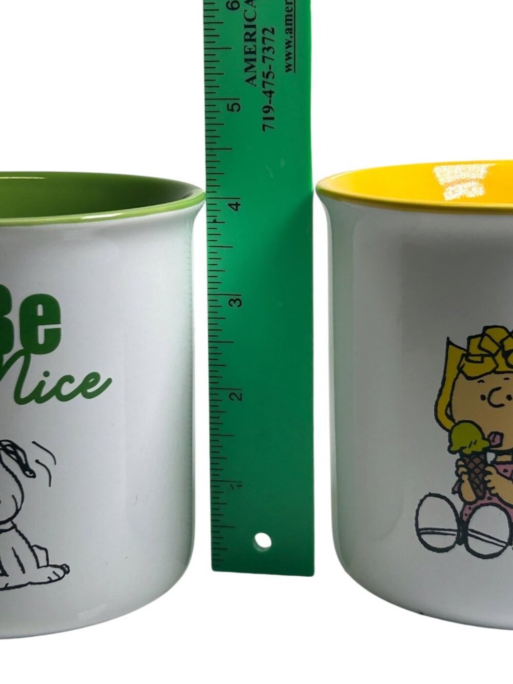 Peanuts Snoopy Sally Mug Set Gibson Homewares Be Nice Be Giving Ceramic 21oz - Picture 8 of 9